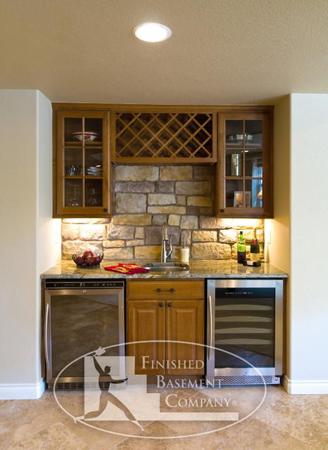 Basement Wet Bar - traditional - basement - denver - by Finished ...